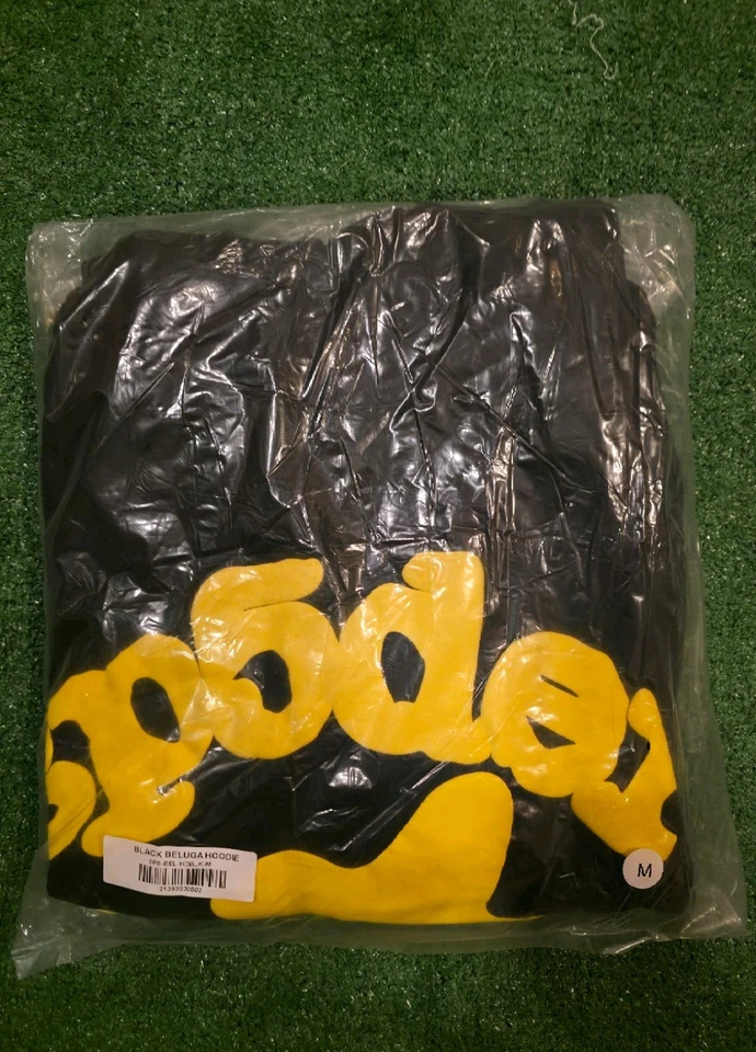 Sudadera con capucha Sp5der Beluga amarillo ónix, talla mediana Foto 1 de 2