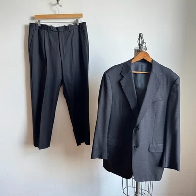 CANALI Dark Grey 2 Piece 100% Wool Suit - Size 52 - Excellent Condition - Image 1 of 4