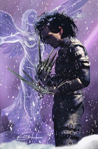 FAME: Johnny Depp Greg Horn Art "Sad Edward Scissorhands" Foil Virgin Cover #/25 - Picture 1 of 1