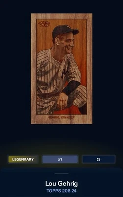 TOPPS BUNT 206 2024 - Lou Gehrig 55cc LEGENDARY Yankees TARJETA DIGITAL Foto 1 de 4