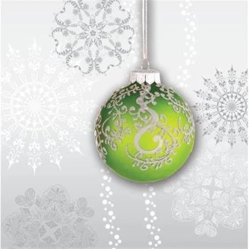 CREATIVE CONVERTING Jingle Bells Green Bulb Beverage Napkins 18 Pack Christmas Winter Decoration