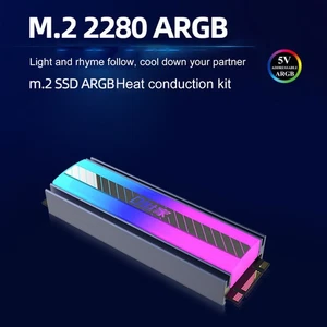 ARGB M.2 2280 SSD Heatsink Fast Heat Dissipation 3Pin Hard Disk Thermal Cooler - Zdjęcie 1 z 12