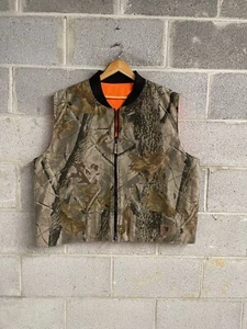 VTG 90’s Real tree Canvas Camo Hunting Zip Up Vest - Picture 1 of 4