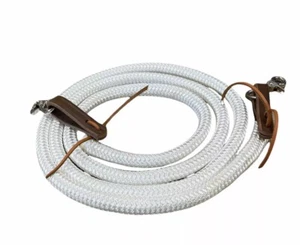 White Yacht Reins With Leather Water Loops - Picture 1 of 2