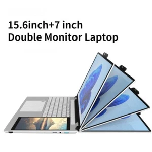 New 15.6″ + 7″ Touchscreen Laptop 16GB RAM + 1T SSD 180°Opening Dual Screen - Picture 1 of 15