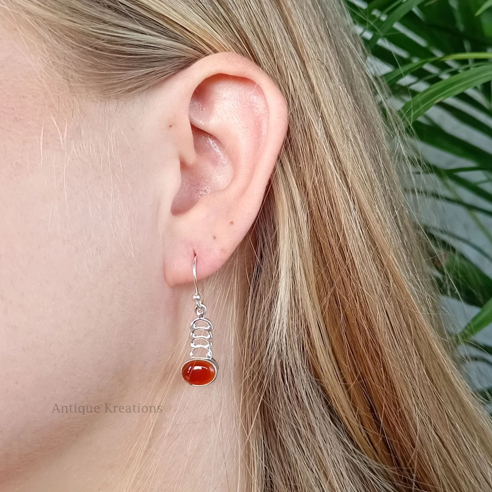 Aretes de cornalina: ¡belleza clásica de piedras preciosas, glamour cotidiano!" Foto 1 de 1