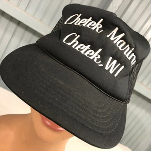 Chetek Marine Wisconsin Vintage Black Snapback Baseball Cap Mütze - Bild 1 von 6