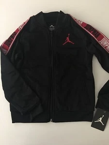 Nike Air Jordan Jumpan Boys Zip-Up Legacy Jacket Size 6 7 Black - Picture 1 of 4