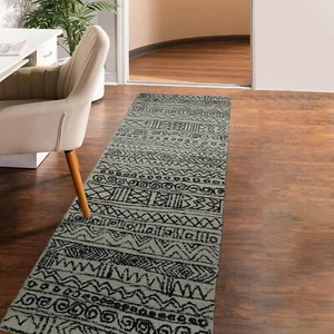 2'3"x7' Elfenbein handgetufteter südwestlicher Wollteppich - Bild 1 von 3