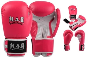 MAR Genuine Pink Boxing Gloves, Premium Kickboxing Training & Sparring Gloves - Picture 1 of 6