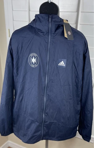 Adidas MLS Chicago Fire FC Navy Blue Windbreaker Jacket GK1767, Mens M, NWT $120 Cover