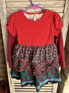 MATILDA JANE ADORABLE RUFFLES LS DRESS GIRLS SZ 4 Holidays Christmas - Picture 1 of 5