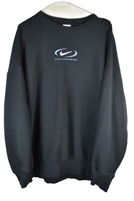 Nike Graphic Logo Swoosh Womans Oversized Cotton Crewneck Sweatshirt Size XL Gym - Image 1 of 4