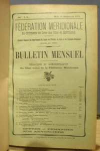 BULLETIN / FÉDÉRATION MÉRIDIONALE DU COMMERCE (...) VINS ET SPIRITUEUX 1921-22 - Imagen 1 de 4
