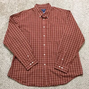 Consensus Shirt Mens XXL Orange Check Long Sleeve Button Down Easy Care  - Picture 1 of 10