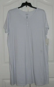 Croft & Barrow Soft Cotton Blend Henley Sleepshirt Nightgown Plus Size 1X Gray - Picture 1 of 4