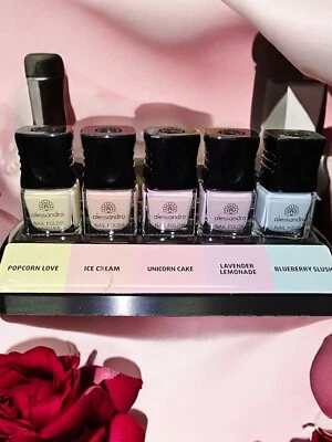 Alessandro 5x Nagellack Set Serie Pastell Rosa Blau Lachs Gelb  Lila Geschenk - Bild 1 von 4