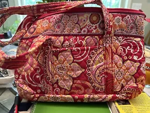 BOLSO DE MANO VERA BRADLEY FRAMBUESA FIZZ LG DOBLE CORREA BOLSO DE MANO MONEDERO - Imagen 1 de 6