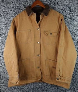 River Edge Vintage Heavy Canvas Field Jacket Corduroy Collar Flannel Size XLarge - Picture 1 of 13