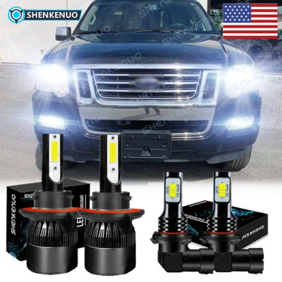 Combo de lâmpadas de neblina 4x faróis de LED para Ford Explorer Sport Trac 2007-2010 - Imagem 1 de 4