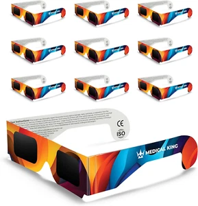 😎 Medical King Solar Eclipse Glasses (10 Pack) 😎 CE and ISO Certified Approved - Picture 1 of 7