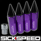 Sickspeed 4 Purple/Black Spiked 60Mm Extended Tuner Locking Lug Nuts 1/2X20 N25