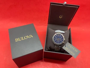$395 Classic Bulova Chronograph Two Tone Stainless Steel Bracelet 98a274 41mm - Picture 1 of 15