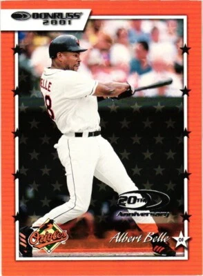 2001 DONRUSS 20TH ANNIVERSARY ALBERT BELLE #56 CARD $0.99 VALUE BOX - Image 1 of 2