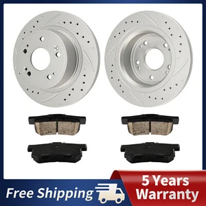 Rotores de freno traseros perforados 282 mm + pastillas de cerámica para Honda Civic 2015 Acura ILX - Imagen 1 de 14
