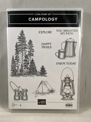 CAMPOLOGY Stamp Set Stampin Up Lantern Woods Happy Trails Tent A23 - Image 1 of 3