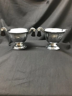 Juego de crema y azúcar cromada Art Deco vintage Foto 1 de 4