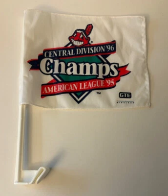 Cleveland Indians 1995 AL Champs 1996 Central Division Car Flag Vintage GTE - Image 1 of 4