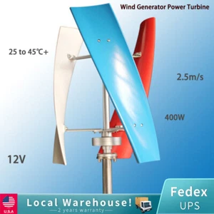 400W 12V 3 Blade Wind Generator Power Turbine Vertical 400w with controller  - Picture 1 of 14