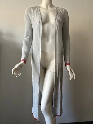 Rag & Bone Gray Metallic Long Sleeve Thin Knit Open Cardigan Sweater S - Image 1 of 4