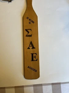 Vintage 1946 Texas A & M Sigma Alpha Epsilon Fraternity Paddle 22" Old Hickory - Picture 1 of 8
