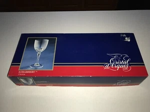Set (6) Cristal d'Arques CHAMBERY No 3 Crystal Wine Stems NEW ORIGINAL BOX - Picture 1 of 4