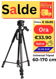 Universal Tripod for camera, selfie, smartphone and microphone 60-170 cm - Imagen 1 de 4