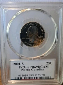2001-S PCGS PR69DCAM North Carolina Quarter (Flag Label) - Picture 1 of 2