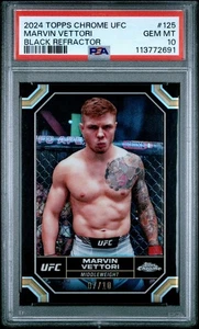2024 Topps Chrome UFC Martin Vettori Black Refractor 7/10 PSA 10 Gem Mint - Picture 1 of 6