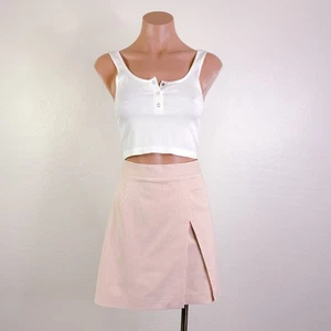 Alex Marie Dionne Twill A-Line Mini Skirt Warm Gingham Pink Office Sz 12 NWT - Picture 1 of 12