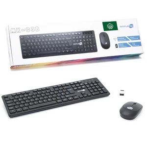 Kit Souris Et Clavier Sans Fil Arabe QWERTY Noir Kit Set M&K Arabe ARABIC - Afbeelding 1 van 6
