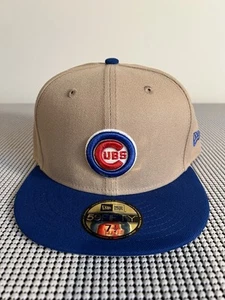 New Era 59Fifty Chicago Cubs Brown/Blue Rare Fitted Hat Size 7 1/2 - Picture 1 of 6