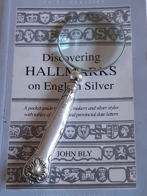 Lupa William Hutton & Son Sheffield 1910 con mango plateado con sello Foto 1 de 4