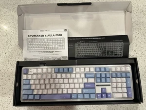 Epomaker Aula F108 Wireless Mechanical Keyboard 108-Key RGB Hot-Swap White/Blue - Picture 1 of 7