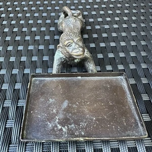 Vintage Bronze Monkey Business Card Holder - Picture 1 of 7