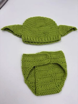 Baby Yoda Star Wars Disney Gorro Tejido a Mano Grogu Mandaloriano Infantil Sombrero Pañal Foto 1 de 4