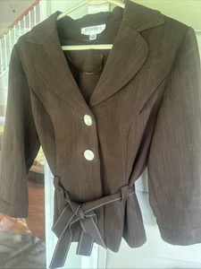 Studio I Womens 10 Brown Blazer Jackets Accents - Picture 1 of 3