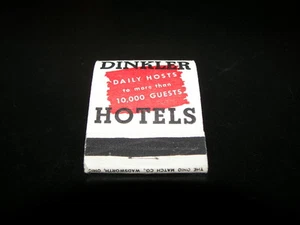 DINKLER HOTELS Georgia GA Alabama AL Louisiana LA Tennessee TN 1940's Matchbook - Picture 1 of 4