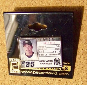 NY N.Y. New York Yankees Jason Giambi photo card pin - Picture 1 of 3