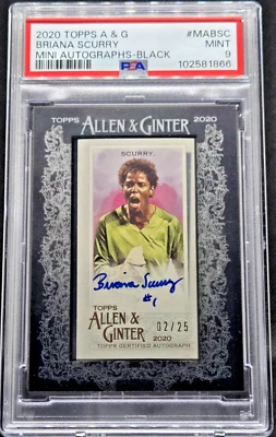 2020 Topps Allen & Ginter Mini Auto Briana Scurry #2/25 PSA Mint 9 (JBC2276) - Image 1 of 2